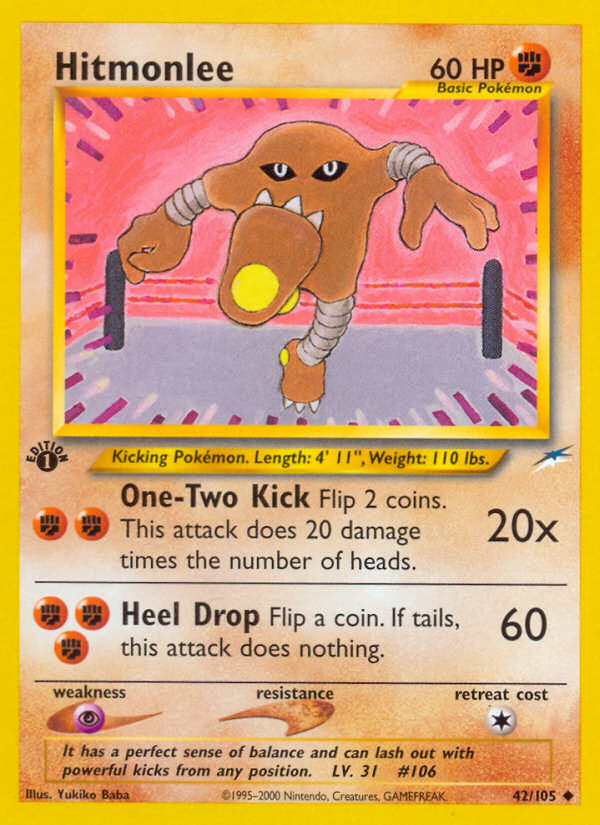 Hitmonlee (42/105) [Neo Destiny 1st Edition] | Mega City Incorporated