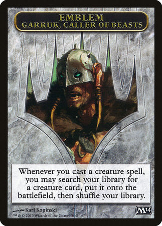 Emblem - Garruk, Caller of Beasts [Magic 2014 Tokens] | Mega City Incorporated