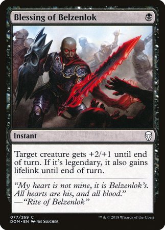 Blessing of Belzenlok [Dominaria] | Mega City Incorporated