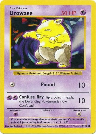 Drowzee (49/102) [Base Set Shadowless Unlimited] | Mega City Incorporated