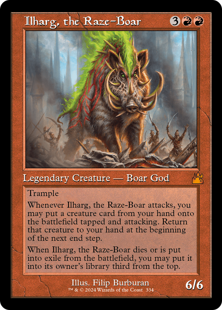 Ilharg, the Raze-Boar (Retro Frame) [Ravnica Remastered] | Mega City Incorporated