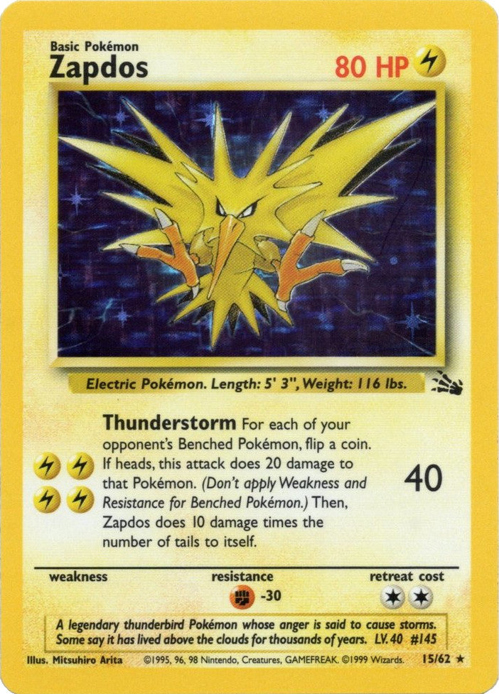 Zapdos (15/62) [Fossil Unlimited] | Mega City Incorporated