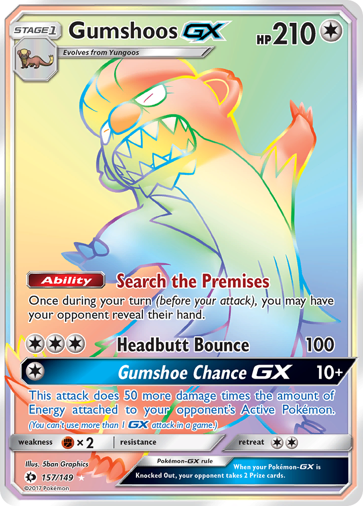 Gumshoos GX (157/149) [Sun & Moon: Base Set] | Mega City Incorporated