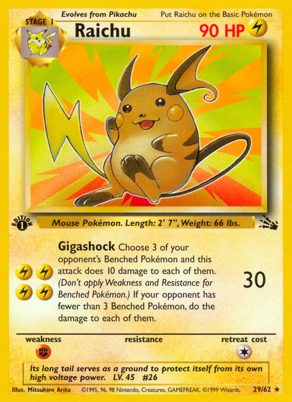 Raichu (29/62) [Fossil 1st Edition] | Mega City Incorporated