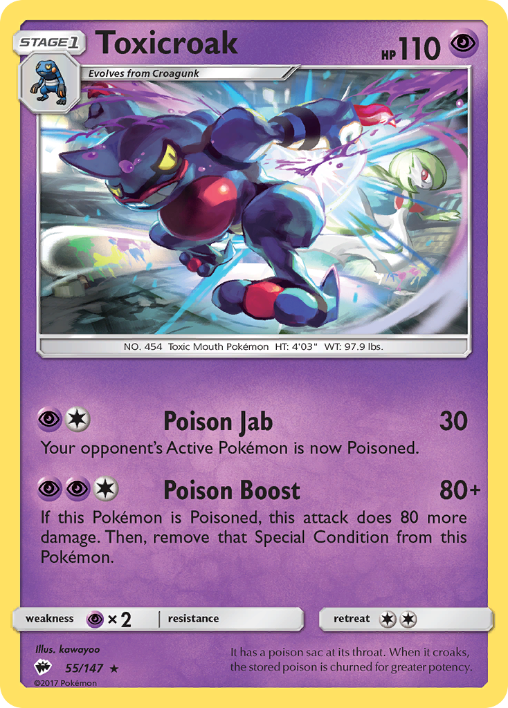 Toxicroak (55/147) [Sun & Moon: Burning Shadows] | Mega City Incorporated