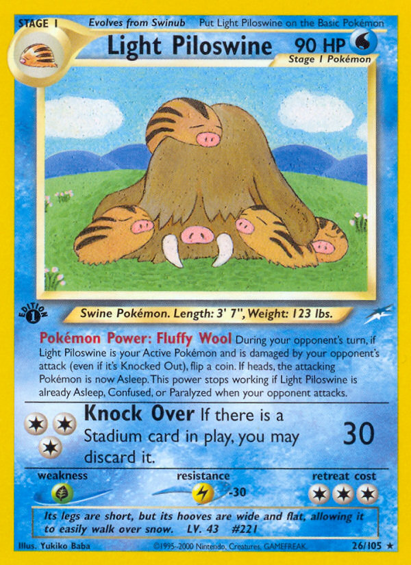 Light Piloswine (26/105) [Neo Destiny 1st Edition] | Mega City Incorporated