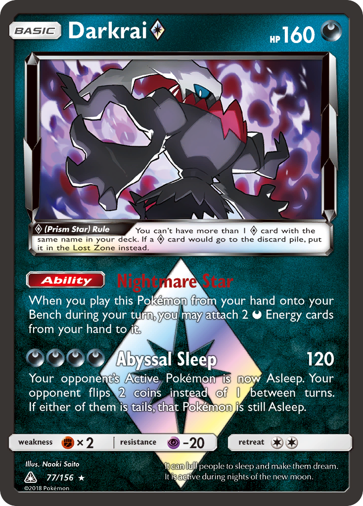 Darkrai (77/156) (Prism Star) [Sun & Moon: Ultra Prism] | Mega City Incorporated