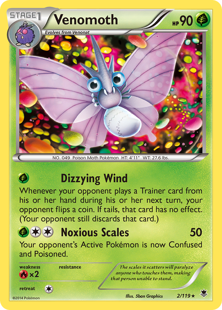 Venomoth (2/119) [XY: Phantom Forces] | Mega City Incorporated