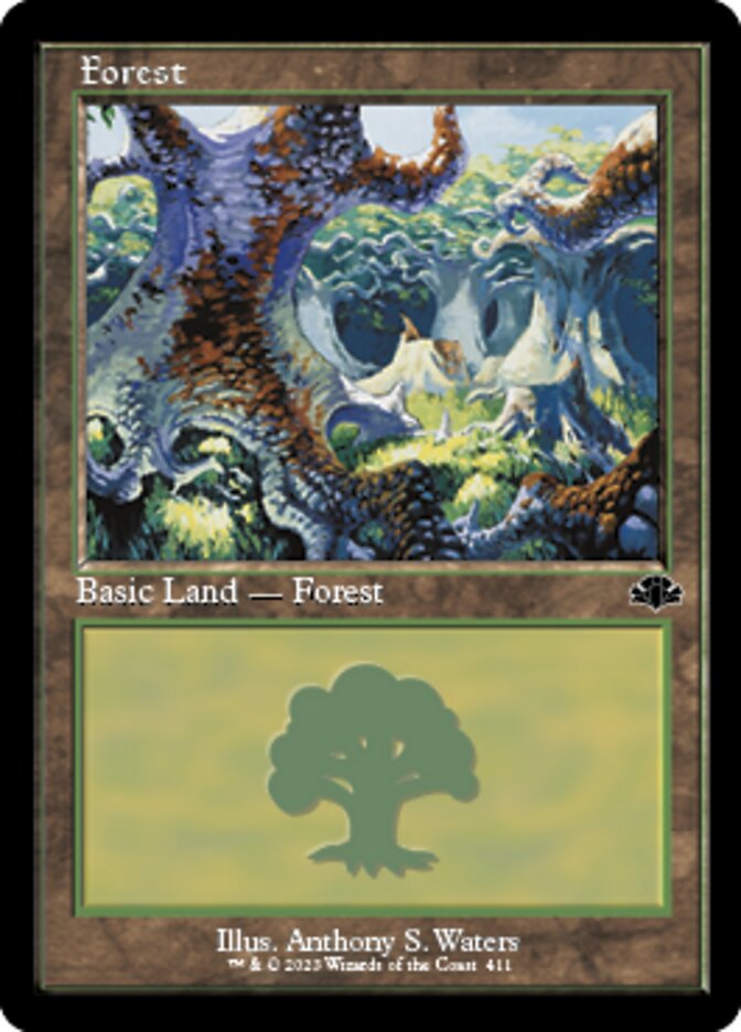 Forest (411) (Retro) [Dominaria Remastered] | Mega City Incorporated
