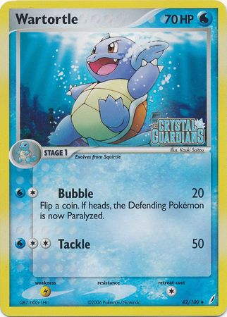 Wartortle (42/100) (Stamped) [EX: Crystal Guardians] | Mega City Incorporated