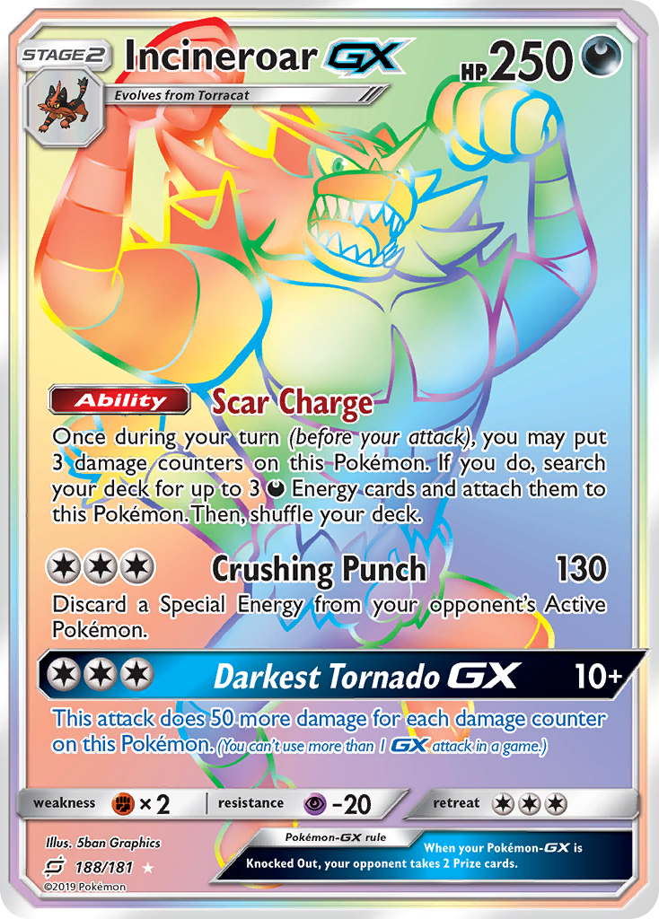 Incineroar GX (188/181) [Sun & Moon: Team Up] | Mega City Incorporated