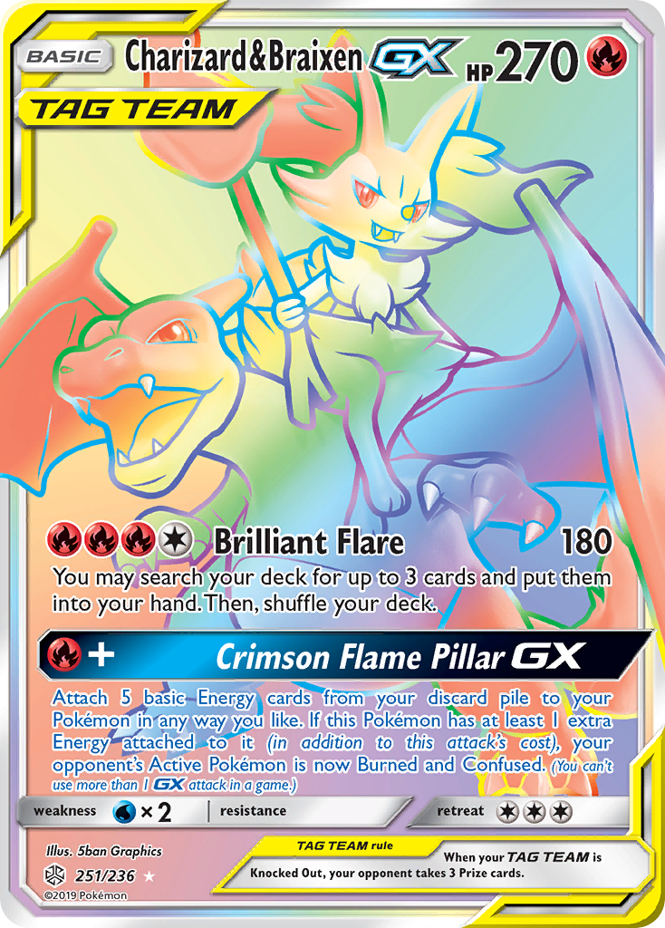 Charizard & Braixen GX (251/236) [Sun & Moon: Cosmic Eclipse] | Mega City Incorporated