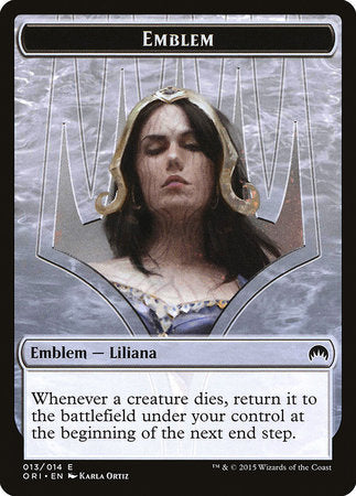 Emblem - Liliana, Defiant Necromancer [Magic Origins Tokens] | Mega City Incorporated