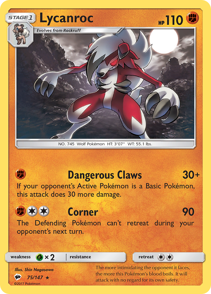 Lycanroc (75/147) [Sun & Moon: Burning Shadows] | Mega City Incorporated