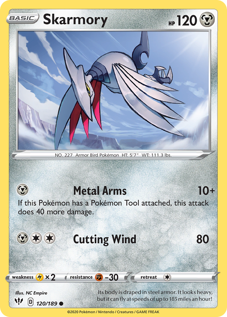 Skarmory (120/189) [Sword & Shield: Darkness Ablaze] | Mega City Incorporated