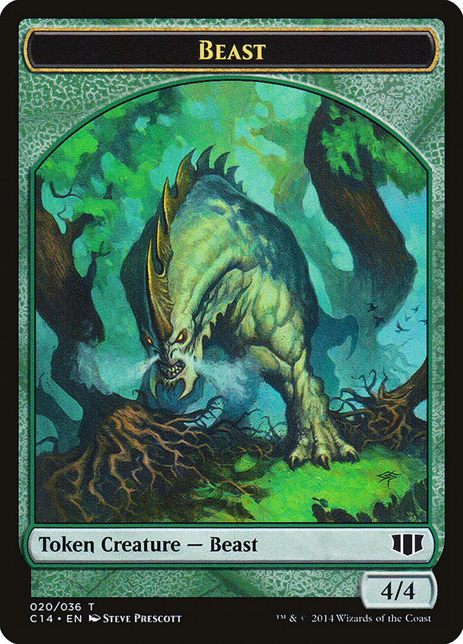 Elf Druid // Beast (020/036) Double-sided Token [Commander 2014 Tokens] | Mega City Incorporated