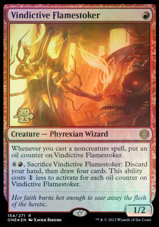 Vindictive Flamestoker [Phyrexia: All Will Be One Prerelease Promos] | Mega City Incorporated