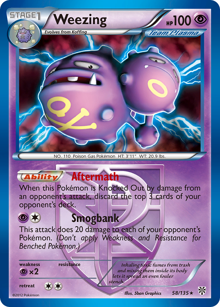 Weezing (58/135) [Black & White: Plasma Storm] | Mega City Incorporated