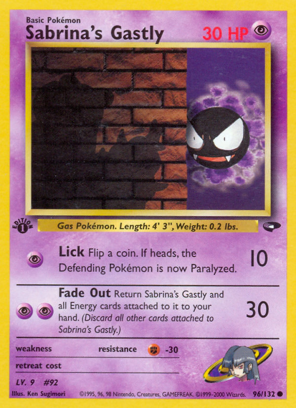 Sabrina's Gastly (96/132) [Gym Challenge 1st Edition] | Mega City Incorporated