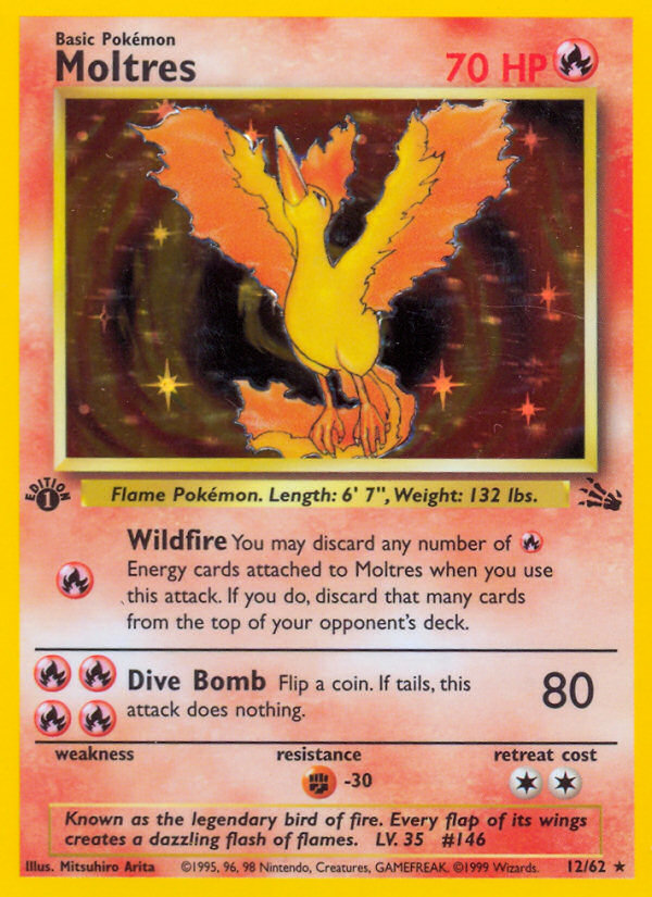 Moltres (12/62) [Fossil 1st Edition] | Mega City Incorporated