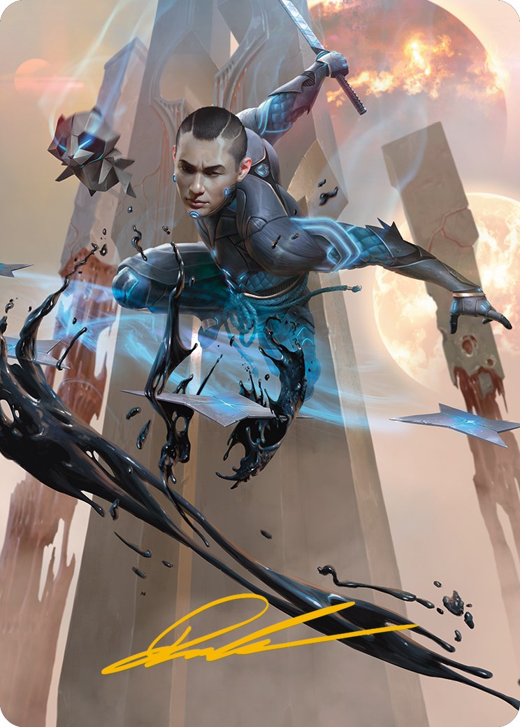 Kaito, Dancing Shadow Art Card (Gold-Stamped Signature) [Phyrexia: All Will Be One Art Series] | Mega City Incorporated