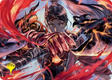 Risona, Asari Commander Art Card (Gold-Stamped Signature) [Kamigawa: Neon Dynasty Art Series] | Mega City Incorporated