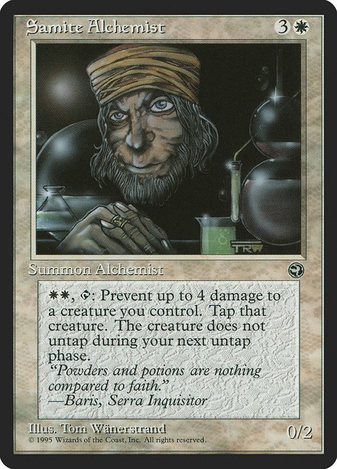 Samite Alchemist (Baris Flavor Text) [Homelands] | Mega City Incorporated