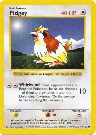 Pidgey (57/102) [Base Set Shadowless Unlimited] | Mega City Incorporated