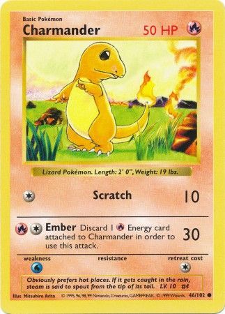 Charmander (46/102) [Base Set Shadowless Unlimited] | Mega City Incorporated