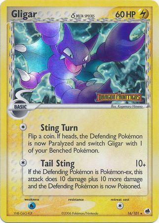 Gligar (16/101) (Delta Species) (Stamped) [EX: Dragon Frontiers] | Mega City Incorporated