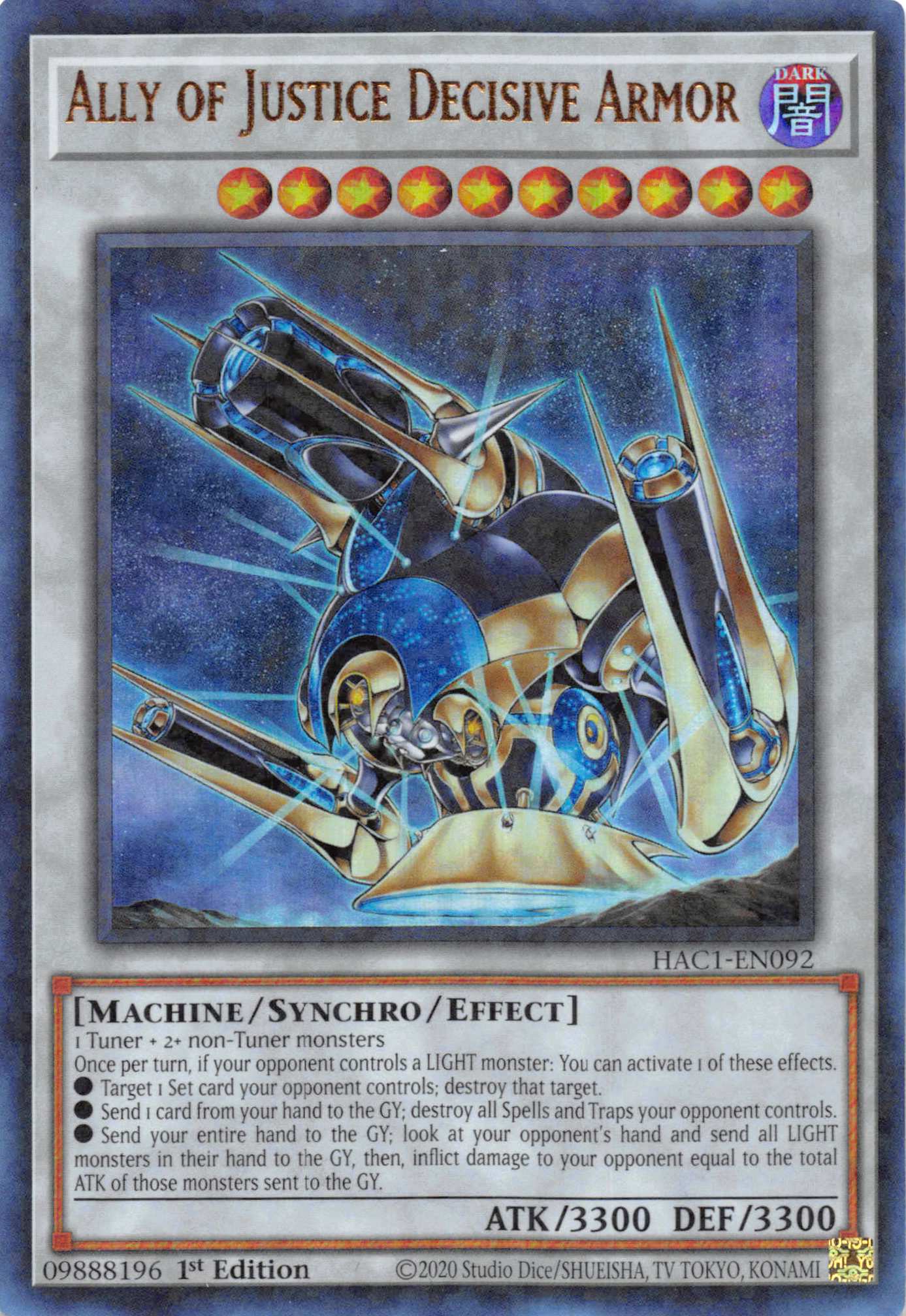 Ally of Justice Decisive Armor (Duel Terminal) [HAC1-EN092] Parallel Rare | Mega City Incorporated