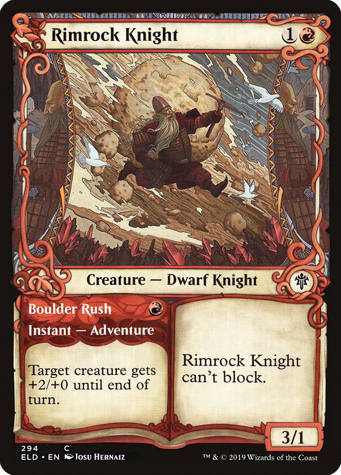 Rimrock Knight // Boulder Rush (Showcase) [Throne of Eldraine] | Mega City Incorporated