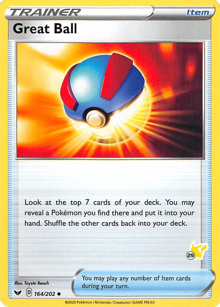 Great Ball (164/202) (Pikachu Stamp #29) [Battle Academy 2022] | Mega City Incorporated