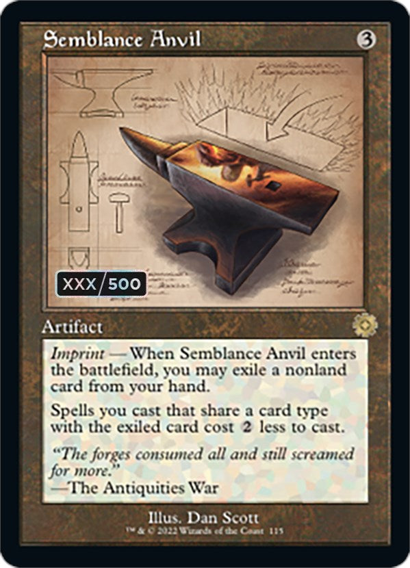 Semblance Anvil (Retro Schematic) (Serial Numbered) [The Brothers' War Retro Artifacts] | Mega City Incorporated