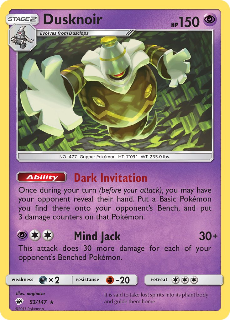 Dusknoir (53/147) (Theme Deck Exclusive) [Sun & Moon: Burning Shadows] | Mega City Incorporated