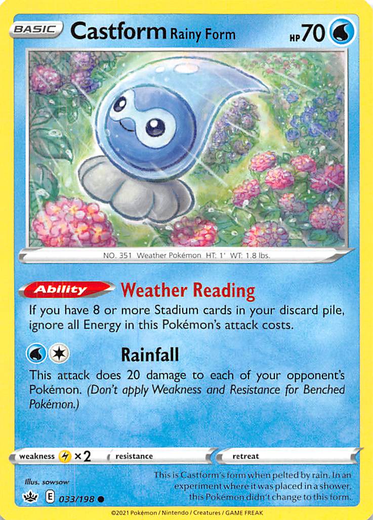 Castform Rainy Form (033/198) [Sword & Shield: Chilling Reign] | Mega City Incorporated