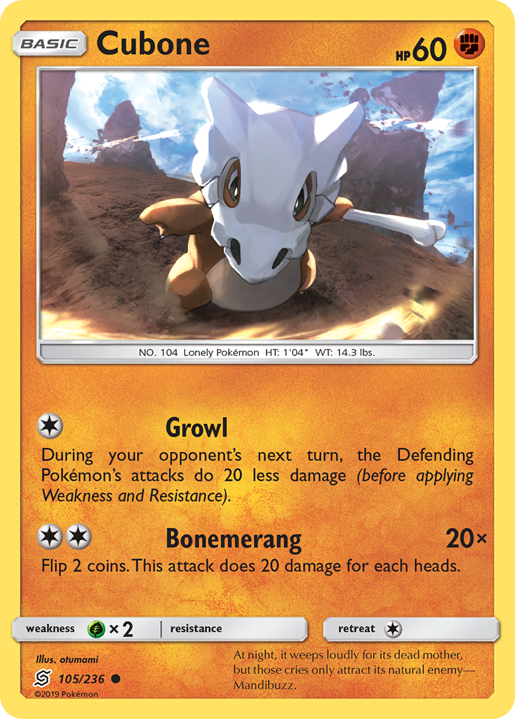 Cubone (105/236) [Sun & Moon: Unified Minds] | Mega City Incorporated