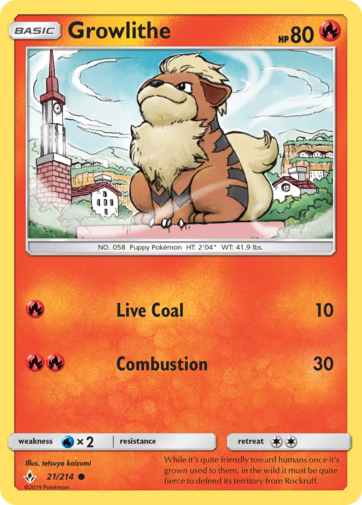 Growlithe (21/214) [Sun & Moon: Unbroken Bonds] | Mega City Incorporated