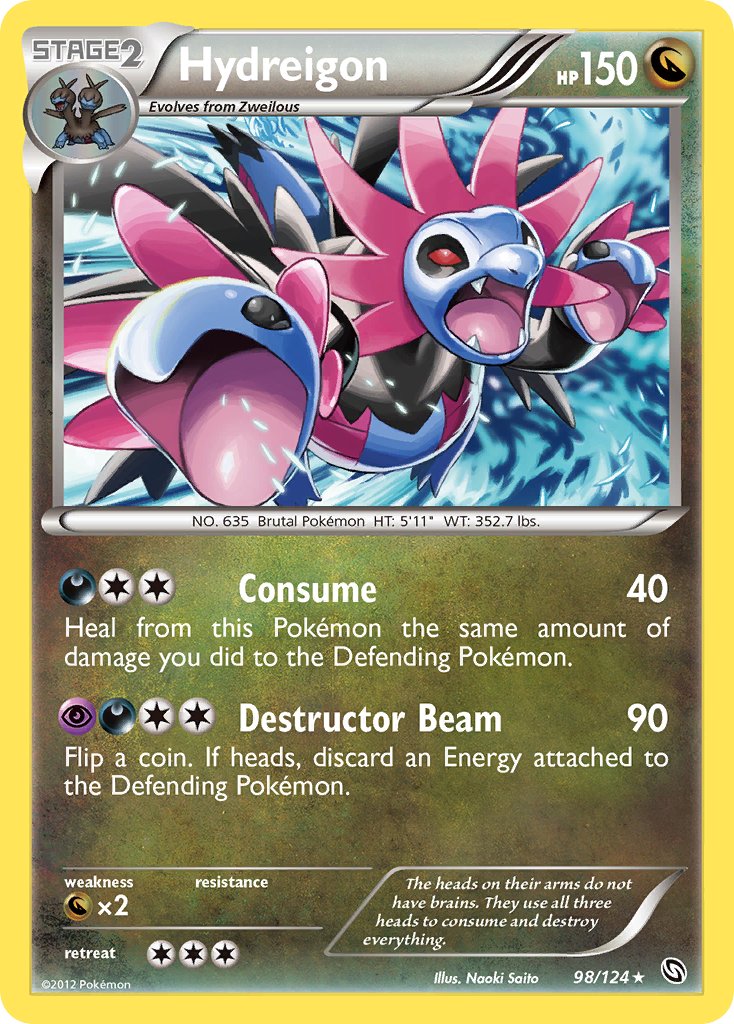 Hydreigon (98/124) (Cracked Ice Holo) (Theme Deck Exclusive) [Black & White: Dragons Exalted] | Mega City Incorporated