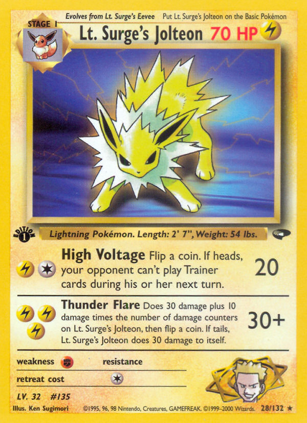 Lt. Surge's Jolteon (28/132) [Gym Challenge 1st Edition] | Mega City Incorporated