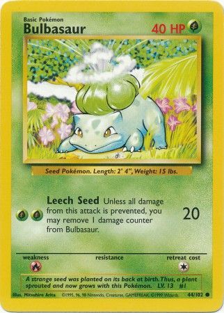 Bulbasaur (44/102) [Base Set Unlimited] | Mega City Incorporated