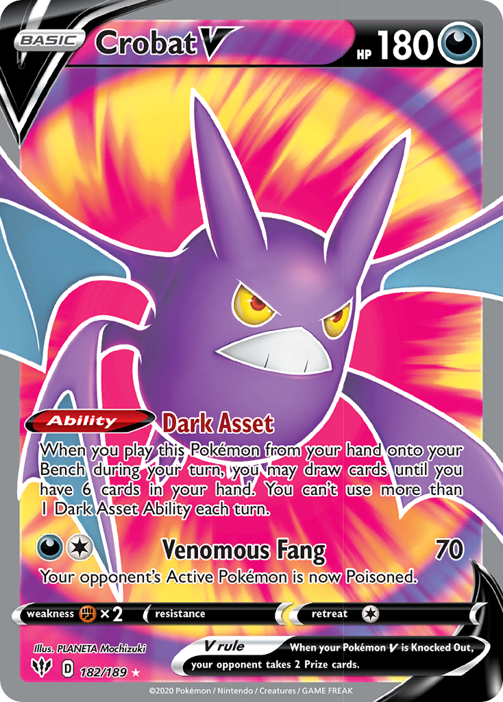 Crobat V (182/189) [Sword & Shield: Darkness Ablaze] | Mega City Incorporated