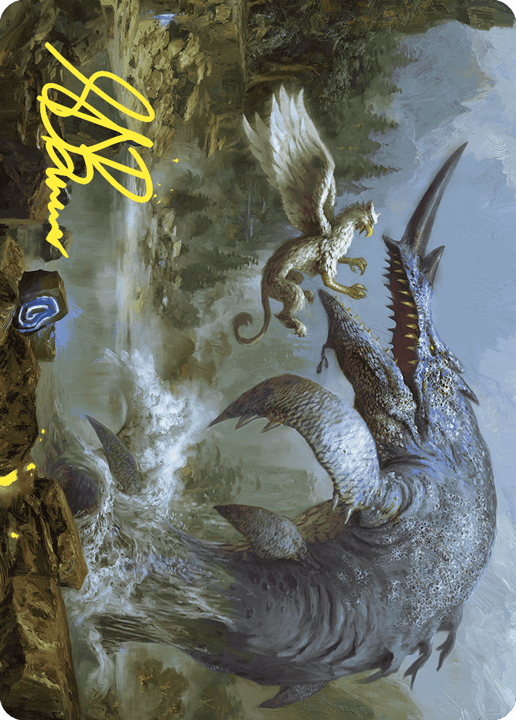 Horned Loch-Whale Art Card (Gold-Stamped Signature) [Wilds of Eldraine Art Series] | Mega City Incorporated