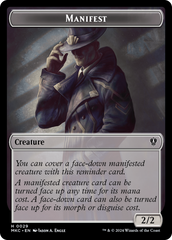 Saproling // Manifest Double-Sided Token [Murders at Karlov Manor Commander Tokens] | Mega City Incorporated