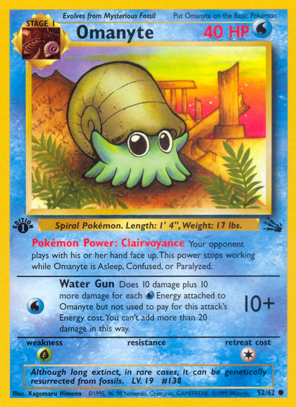 Omanyte (52/62) [Fossil 1st Edition] | Mega City Incorporated