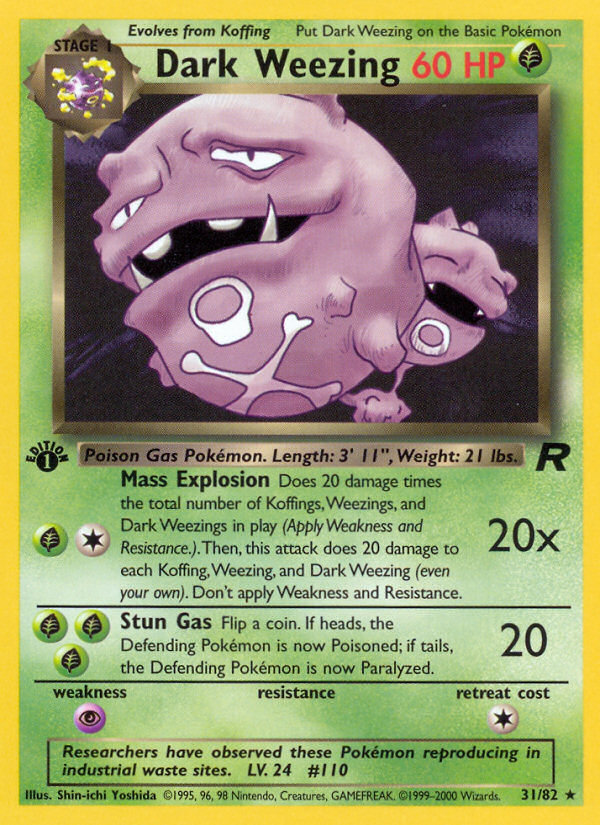 Dark Weezing (31/82) [Team Rocket 1st Edition] | Mega City Incorporated