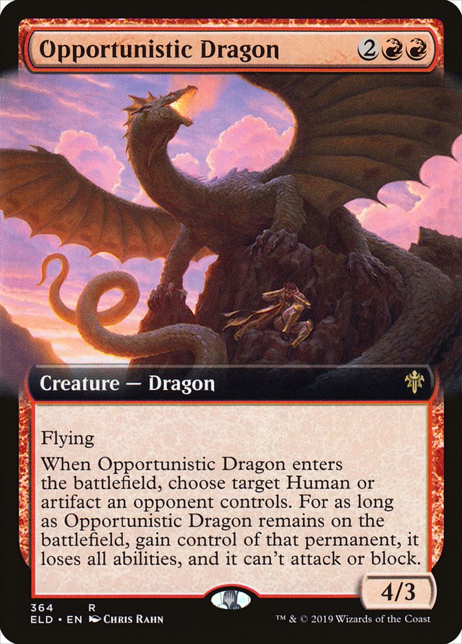 Opportunistic Dragon (Extended Art) [Throne of Eldraine] | Mega City Incorporated