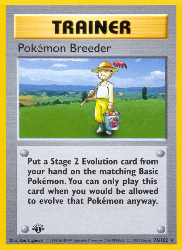 Pokemon Breeder (76/102) (Shadowless) [Base Set 1st Edition] | Mega City Incorporated