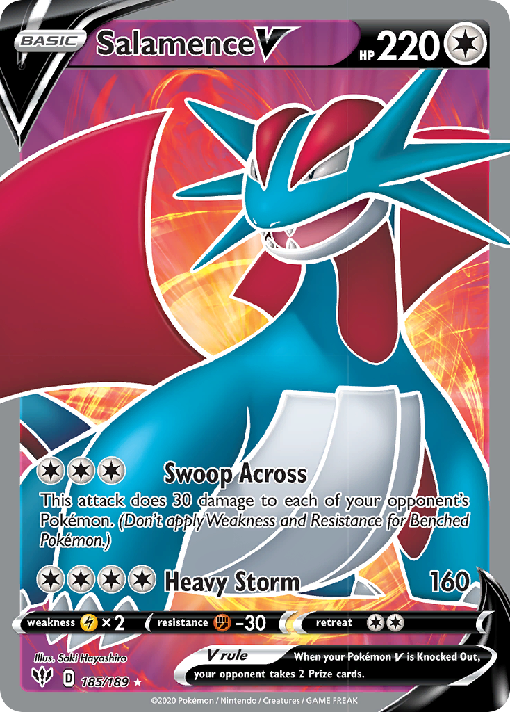 Salamence V (185/189) [Sword & Shield: Darkness Ablaze] | Mega City Incorporated