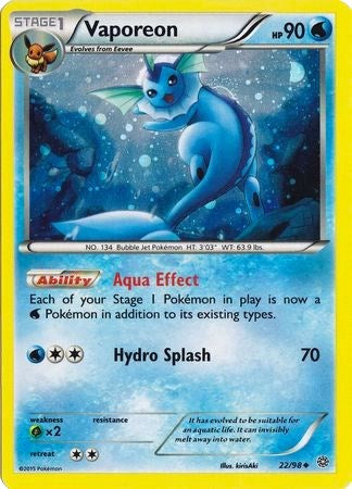 Vaporeon (22/98) (Cosmos Holo) [XY: Ancient Origins] | Mega City Incorporated